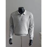 Seagull Collar Long-sleeved Knit Sweater