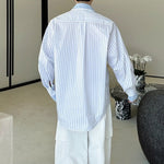 Striped Faux-layered Collared Shirt