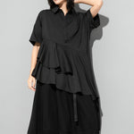 Women's Irregular Ruffle Mid-Length Shirt
