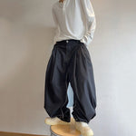 Retro Loose Silhouette Topstitched Pleated Bloomers