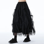 Patchwork Mesh Tiered Cake Skirt