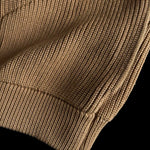 Heavyweight Cotton Crewneck Button Up Knitted Cardigan