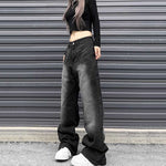 American Washed Distressed Wide-leg Jeans