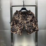 Leopard Print Quick-drying Loose-fitting Five-point Pants