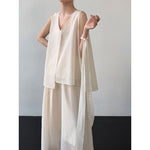 Women's Sleeveless Ribbon-Tie Top and  Maxi Skirt Two-Piece Set