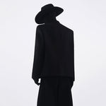 Stand-up Collar Padded Shoulder Jacket