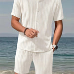 KZZ Men's Textured Knit Two-Piece Set
