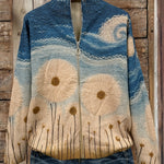 Yolanda™ | Dandelion Meadow Quilted Zip Cardigan