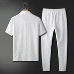 KZZ Short-sleeve polo shirt paired with solid-colored trousers