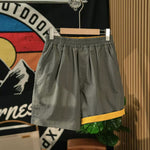 Color-blocked Rolled-up Water-repellent Shorts