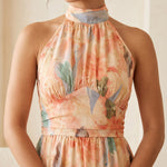 Sofia | Elegant dress with watercolor floral print