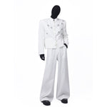 Starry  Hot-Fix Rhinestone Detail Casual Trousers