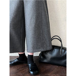 Cropped Loose Wide-leg Trousers