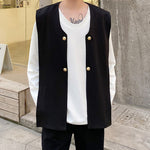 Shawl Vest White Long-sleeved T-shirt
