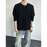 Japanese Retro Crossover Neck T-shirt
