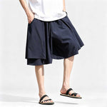 Ice Silk Loose-fitting Faux Two-piece Shorts