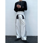 Black White Contrast Casual Pants