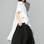 Women's Irregular Ruffle Mid-Length Shirt