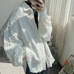 Retro Crinkled Dolman Sleeve Shirt