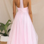 Fairy Vibes Tulle Gathered Detail Halter Maxi Dress