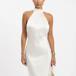 Amelia Kingston | Backless Pearl Halter Maxi Dress For Women