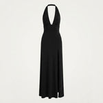 Amelia Langford | Deep V Halter Maxi Evening Dress For Women