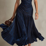 Adriana™ | Vintage Striped Satin Midi Dress