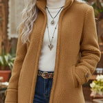 Carissa - Full-Zip Lambswool-Feel Stand Collar Jacket