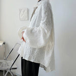 Retro Crinkled Dolman Sleeve Shirt