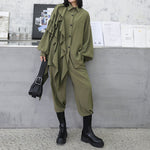 Retro Layered Shirt Wide Leg Pants Two-piece Set