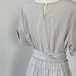 Cross-strap Short-sleeved Fitted Waist Dress
