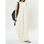 Women's Deep V Neck Asymmetric Curved Balloon Dress