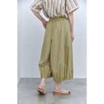 Women's Japanese Lightweight Pleated Hem Cropped Wide-leg Pants