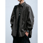 Japanese Retro Textured Long-sleeved Shirt