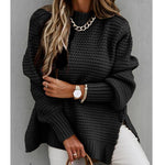 Side Split Knitted  Sweater Top