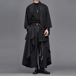 Japanese Retro Faux Two-piece Wide-leg Cropped Trousers