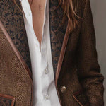 Women's Herringbone Printed Panel Blazer