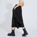 Women's High-waisted Loose Casual Faux Two-piece Pants