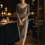 Elegant Velvet Midi Dress
