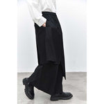 Womenâ€˜s Irregular Color-blocked Faux Two-piece Casual Skirt Pants
