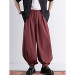 Loose Wide Leg Ankle Tied Lantern Pants