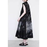 Irregular Graffiti-Print Loose Dress