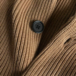 Heavyweight Cotton Crewneck Button Up Knitted Cardigan