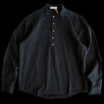 Heavyweight Japanese-style Henley Collar Long-sleeved Shirt