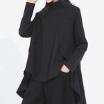 Loose-fitting Casual Turtleneck T-shirt