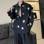 Starry Sky Print Loose-Fit Shirt