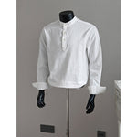Solid Color Casual Loose Stand Collar Shirt