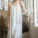 Loose Retro Casual Suspender Dress