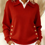 Vynette™ | V-Neck Sweater with Collar