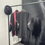 Faux-layered Spliced Cardigan Cape